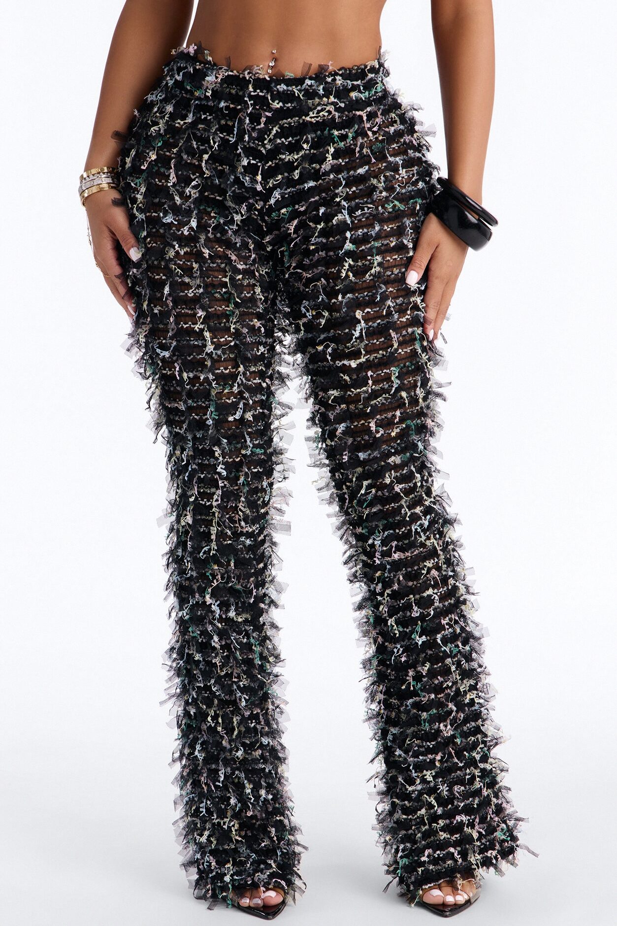 Flocked Up Straight Leg Stretch Pant - Black