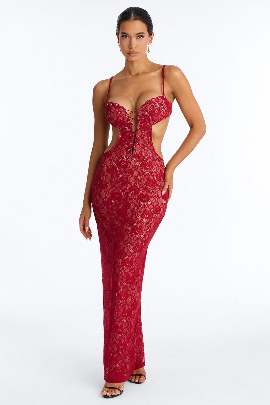 Seduce The Night Lace Maxi Dress - Red