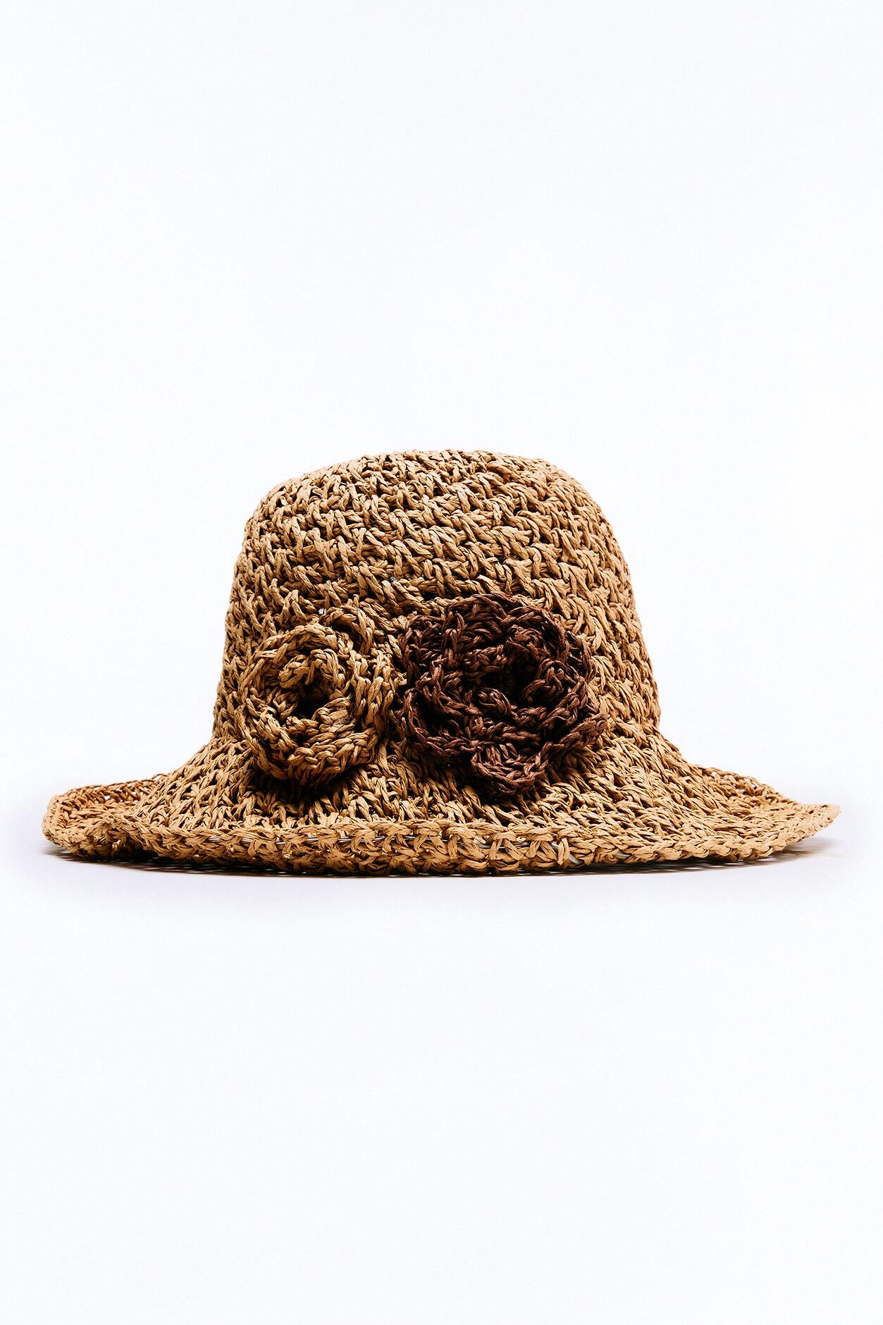 Rose Garden Picnic Straw Sun Hat - Natural