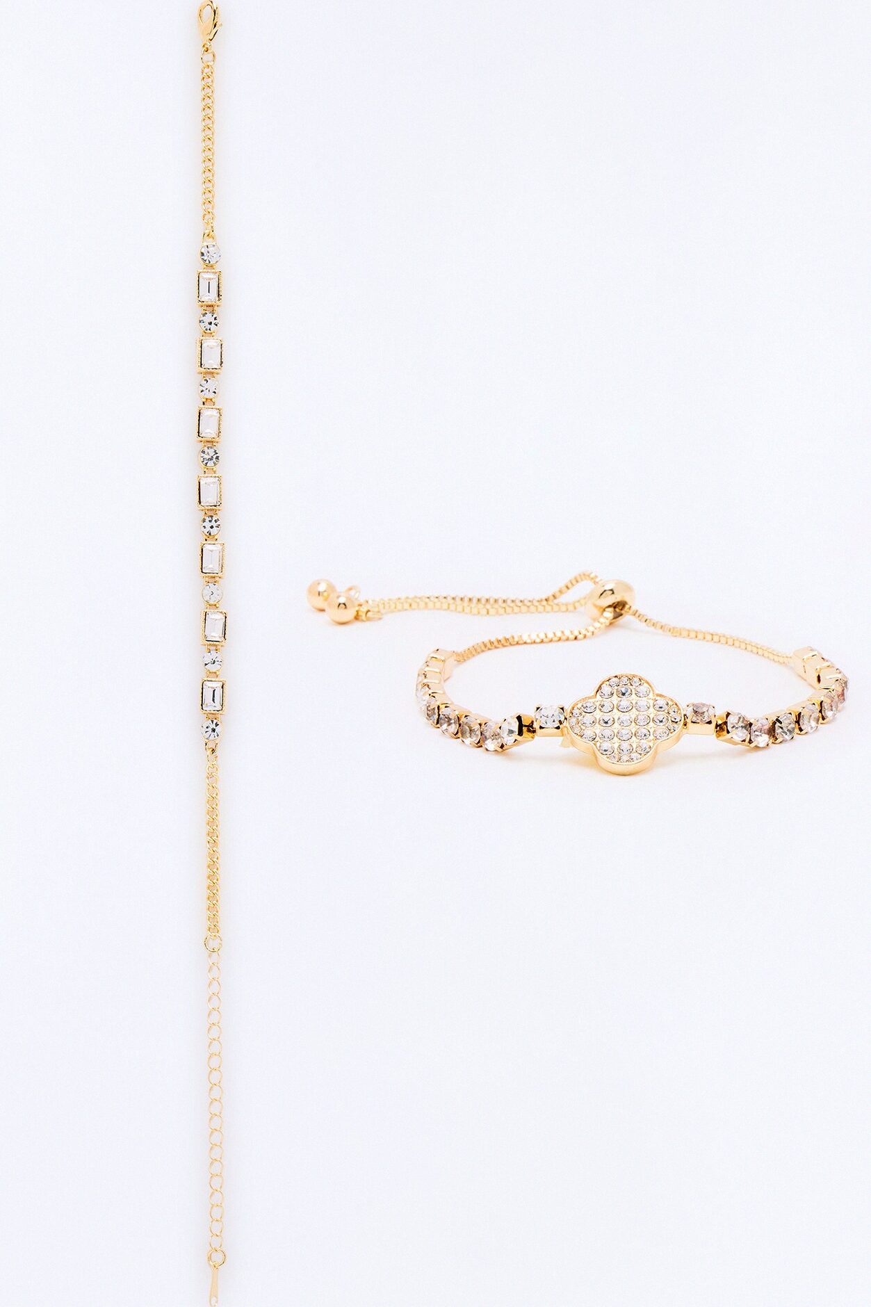 Riches In Life 2 Piece Anklet Set - Gold