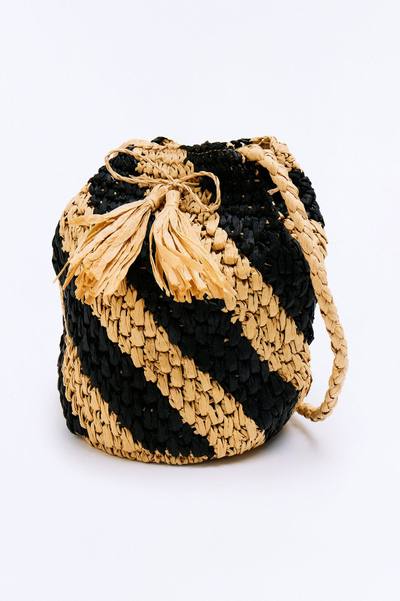 Take Me To Maui Straw Crossbody Bag - Natural/Combo