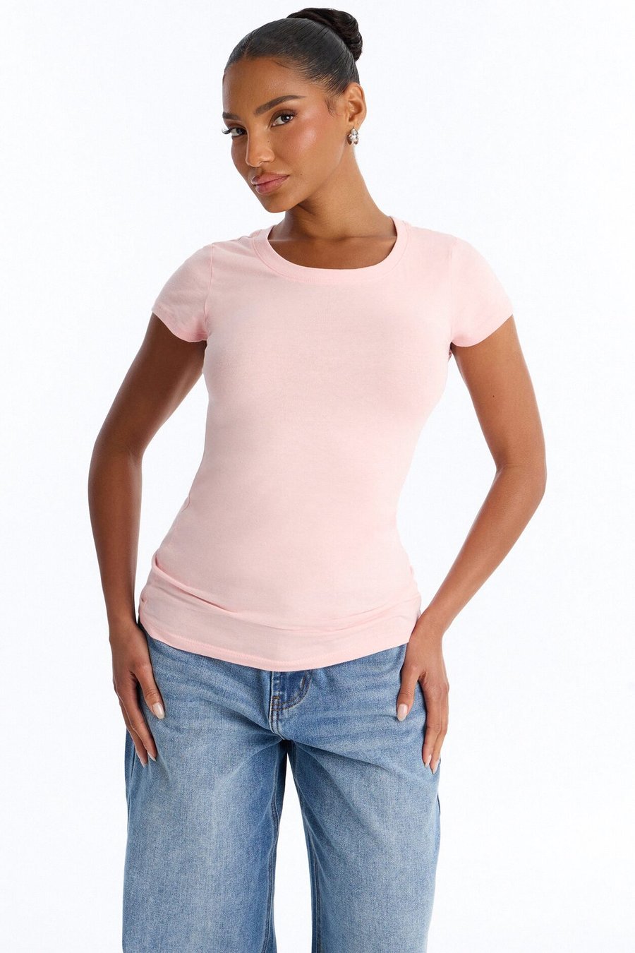 Sabrina Crew Neck Tee - Pink
