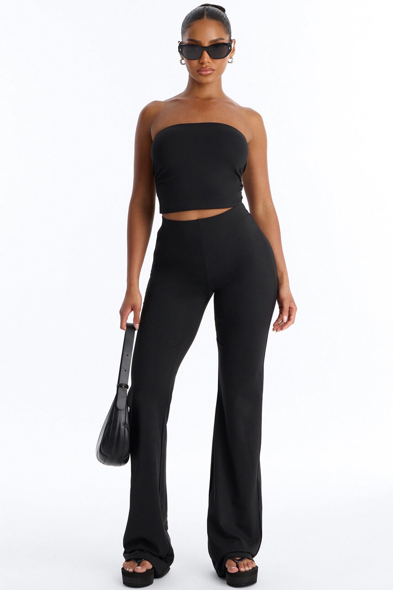 Just Vibes Strapless Pant Set - Black