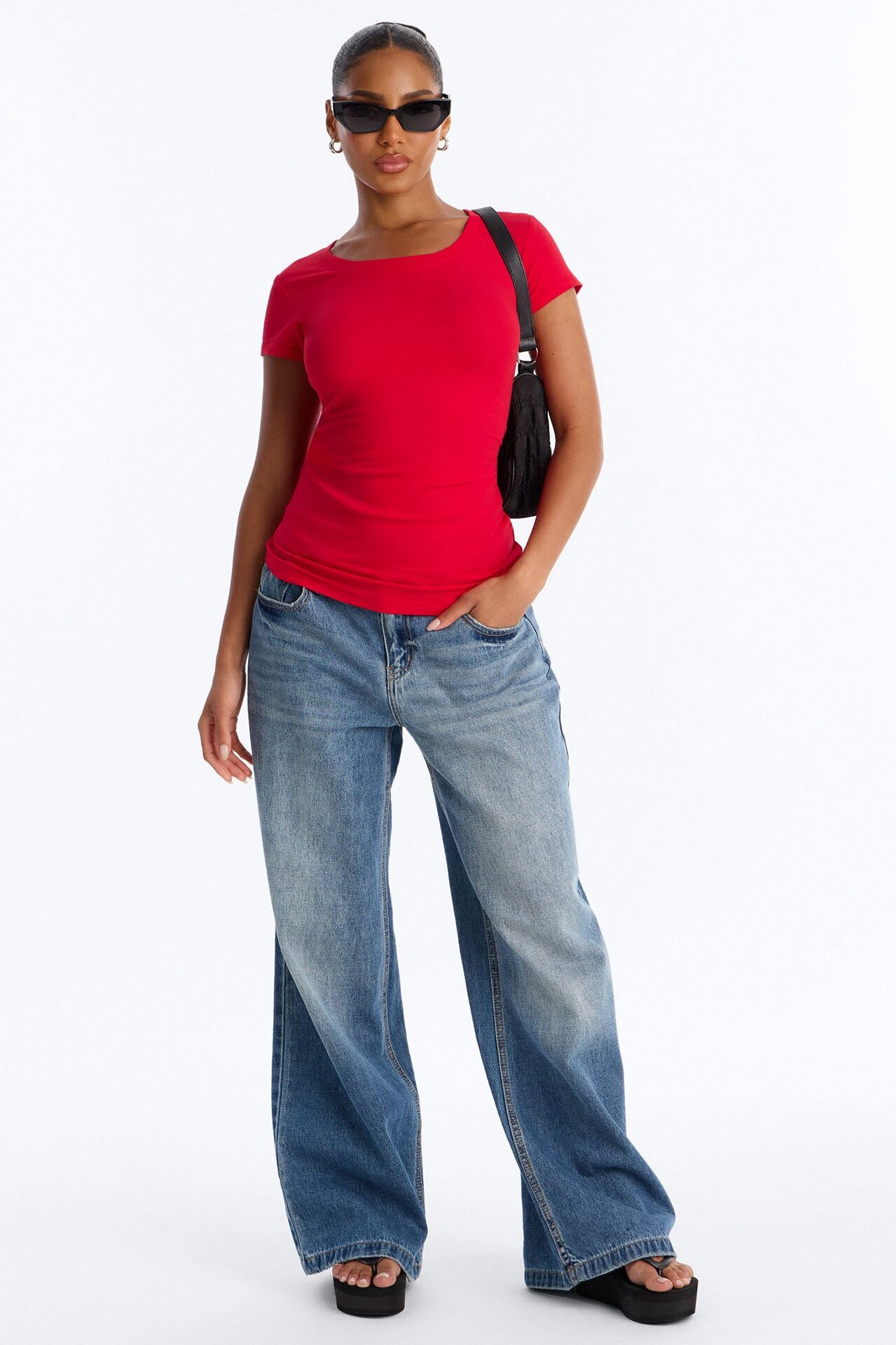 Sabrina Crew Neck Tee - Red