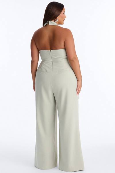 Amara Asymmetrical Draped Jumpsuit - Sage