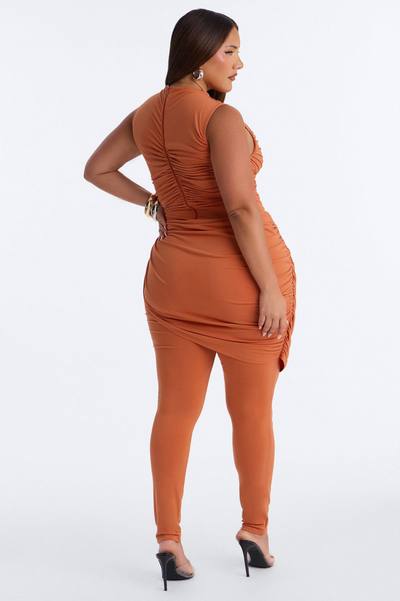Got A Rush Draped Catsuit - Orange