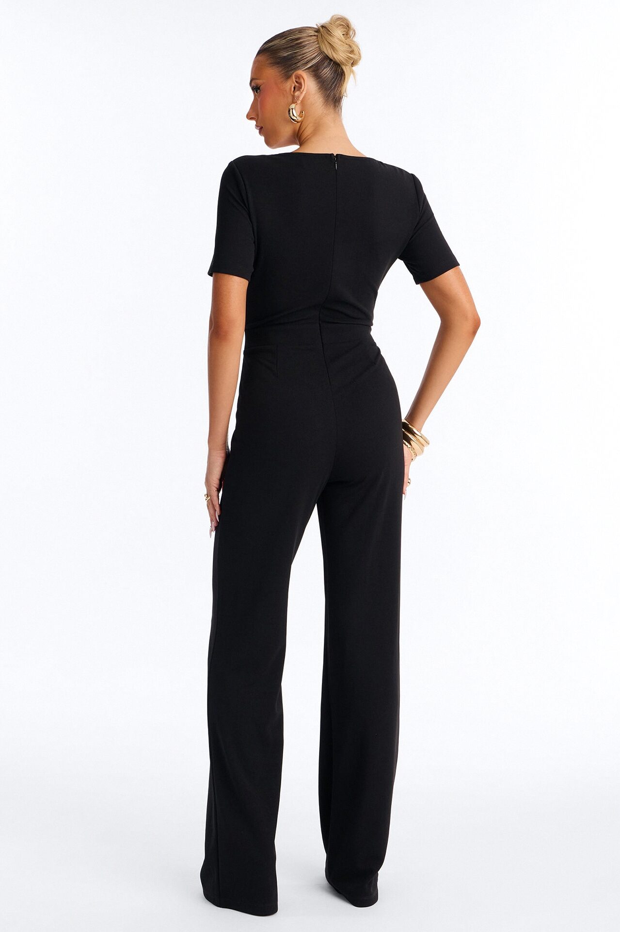 Like You Mean It Short Sleeve Jumpsuit - Black