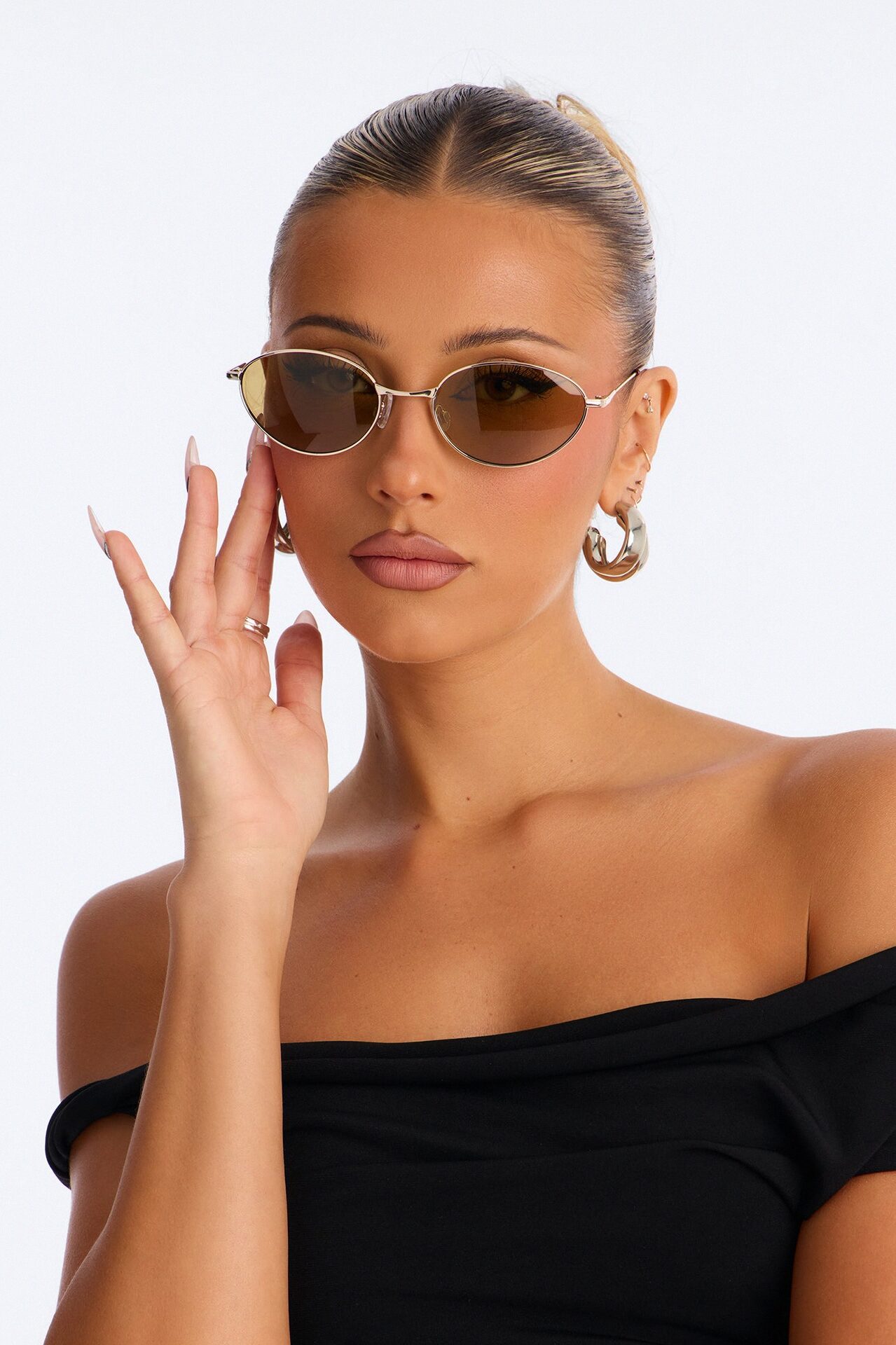 Sporty Chic Girl Sunglasses - Gold/Brown