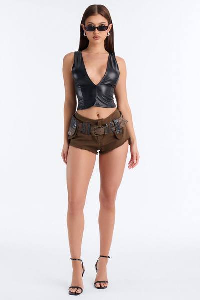 Adventure Calls Belted Distressed Micro Short - Green