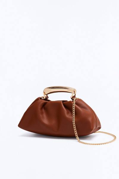 All Eyes On Faux Leather Satchel Bag - Brown