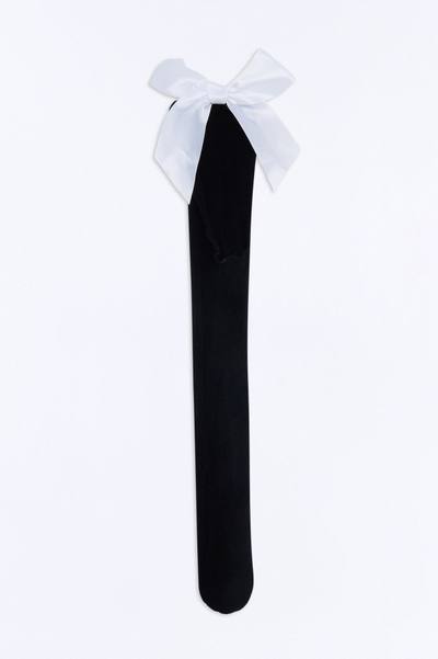 In My Bow Era Knee High Socks - Black/White