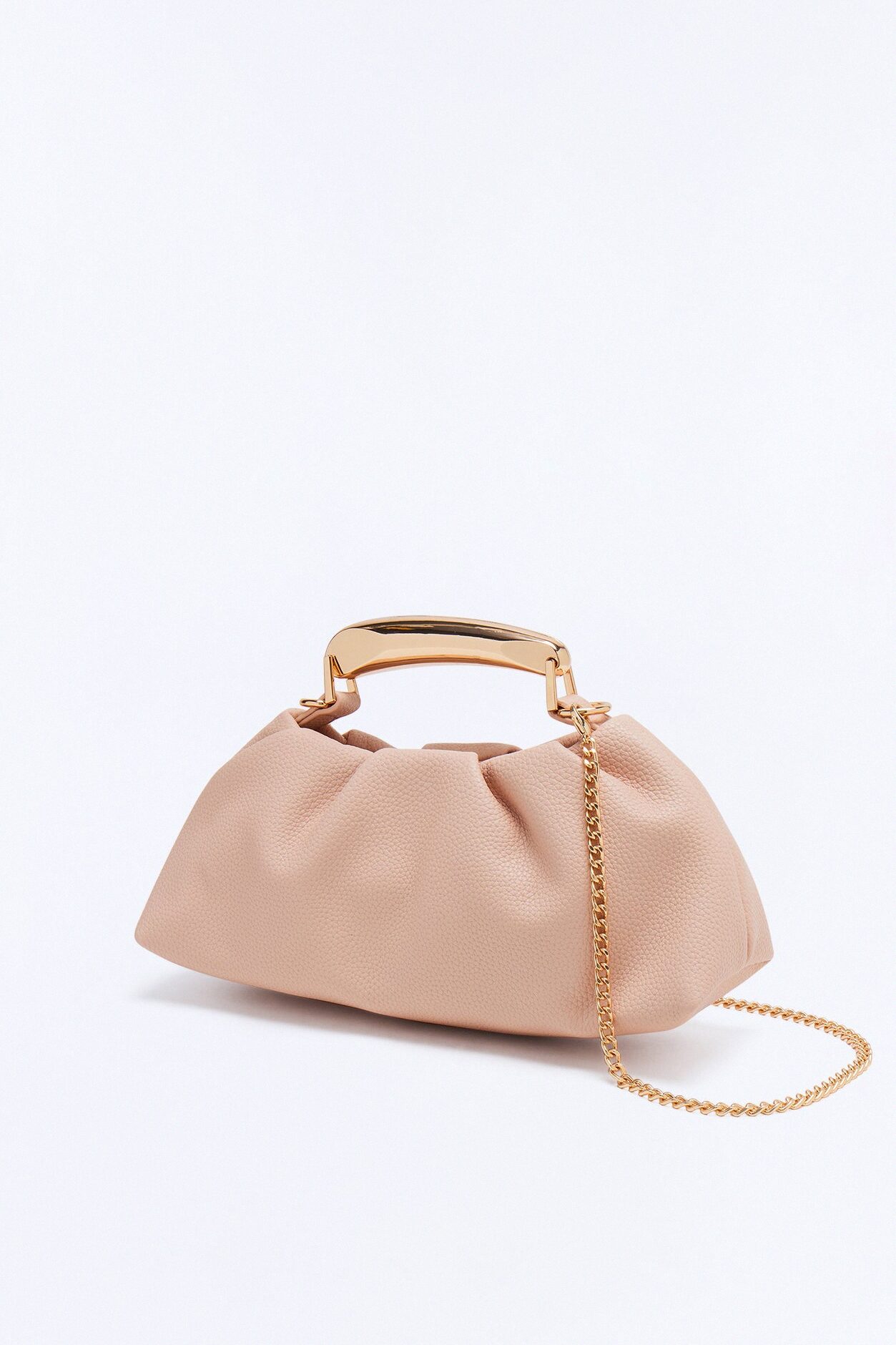 All Eyes On Faux Leather Satchel Bag - Nude