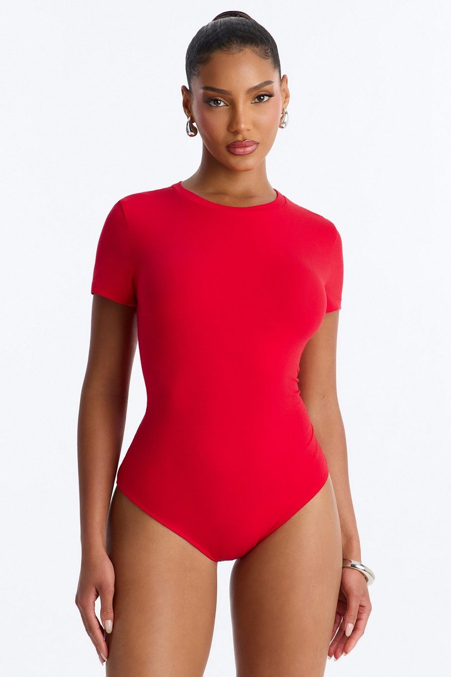 Cambria Short Sleeve Bodysuit - Red