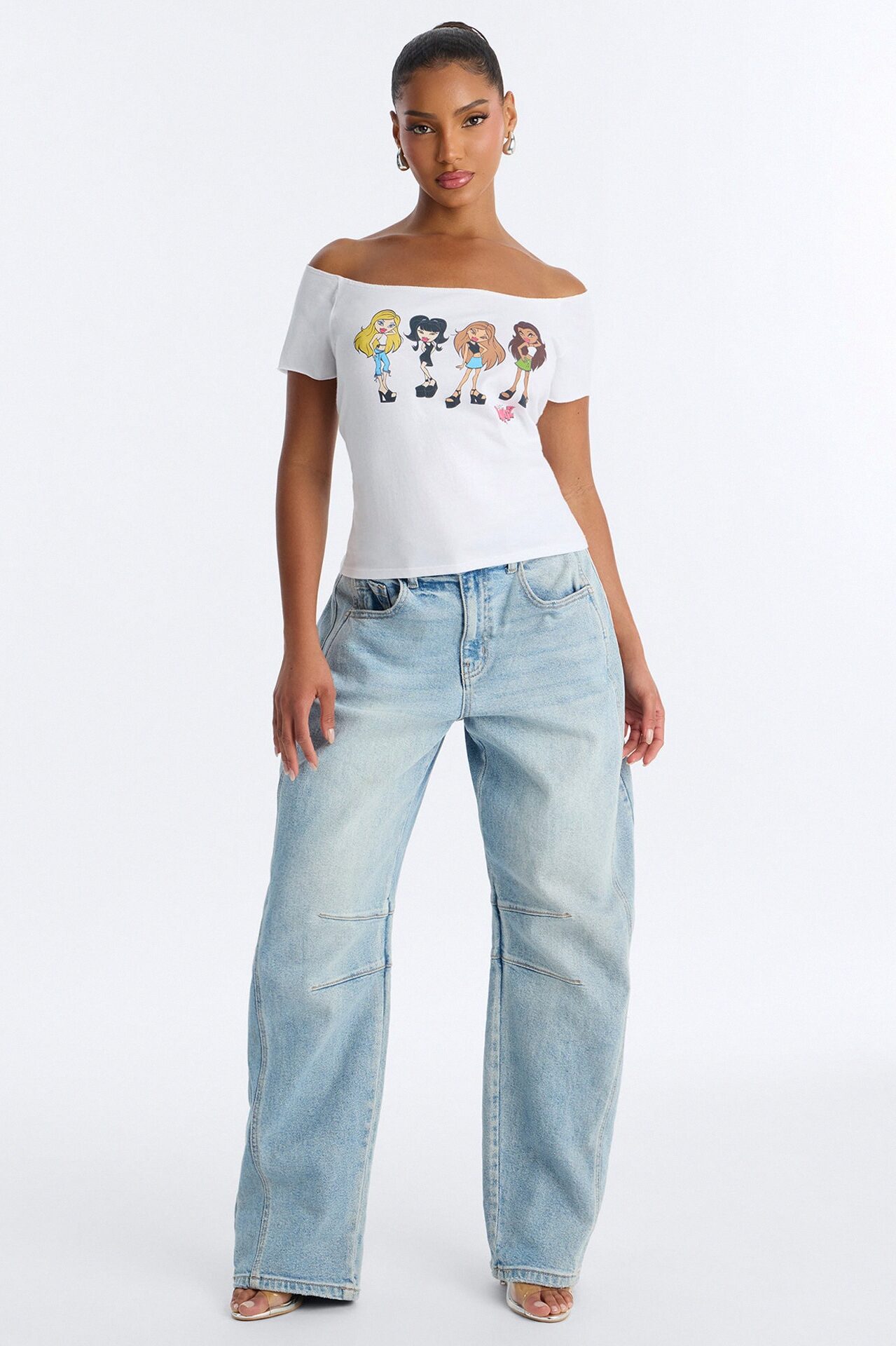 Bratz Cool Girls Off Shoulder Top - White
