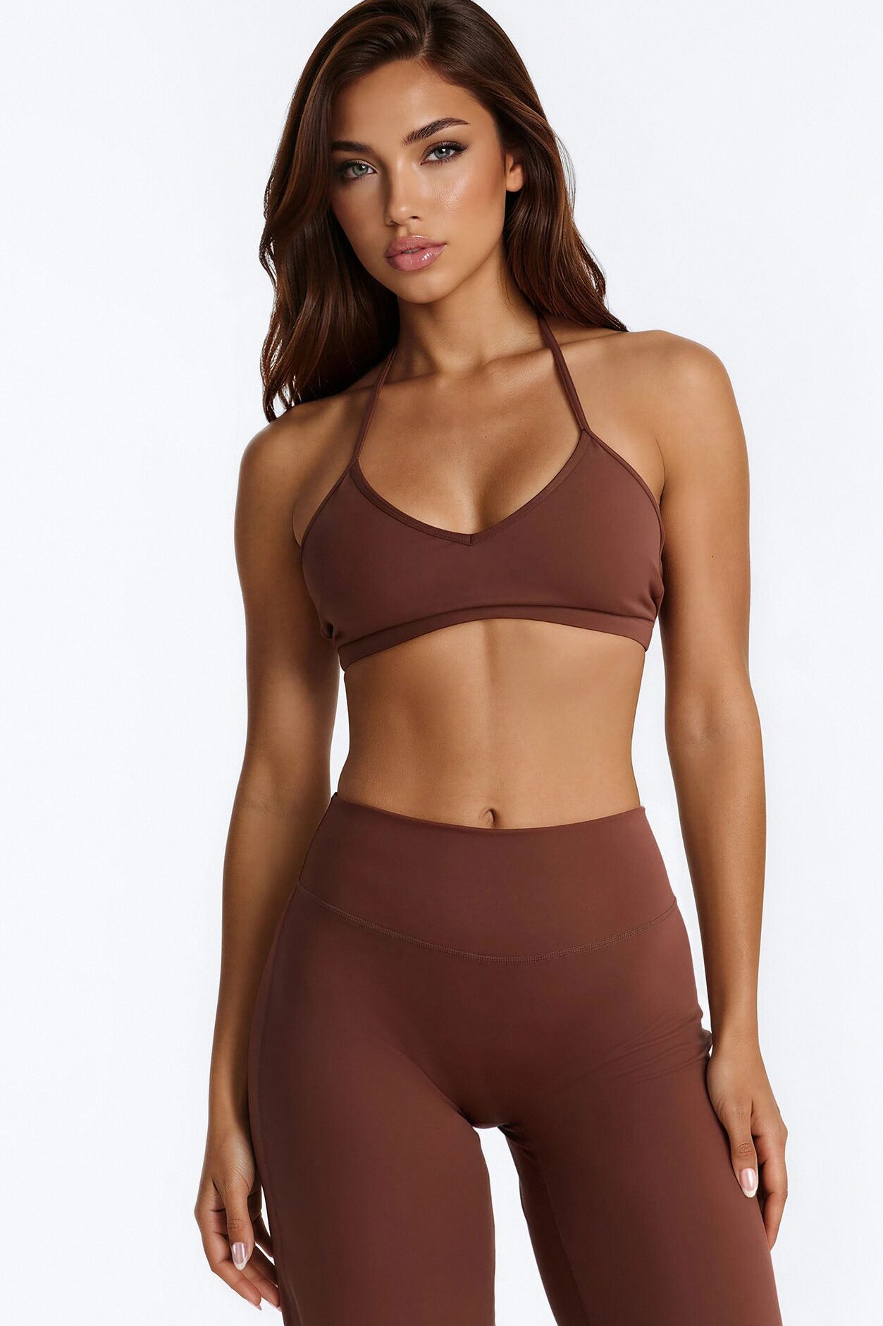 Barre Babe Active Wide Leg Pant Set - Brown