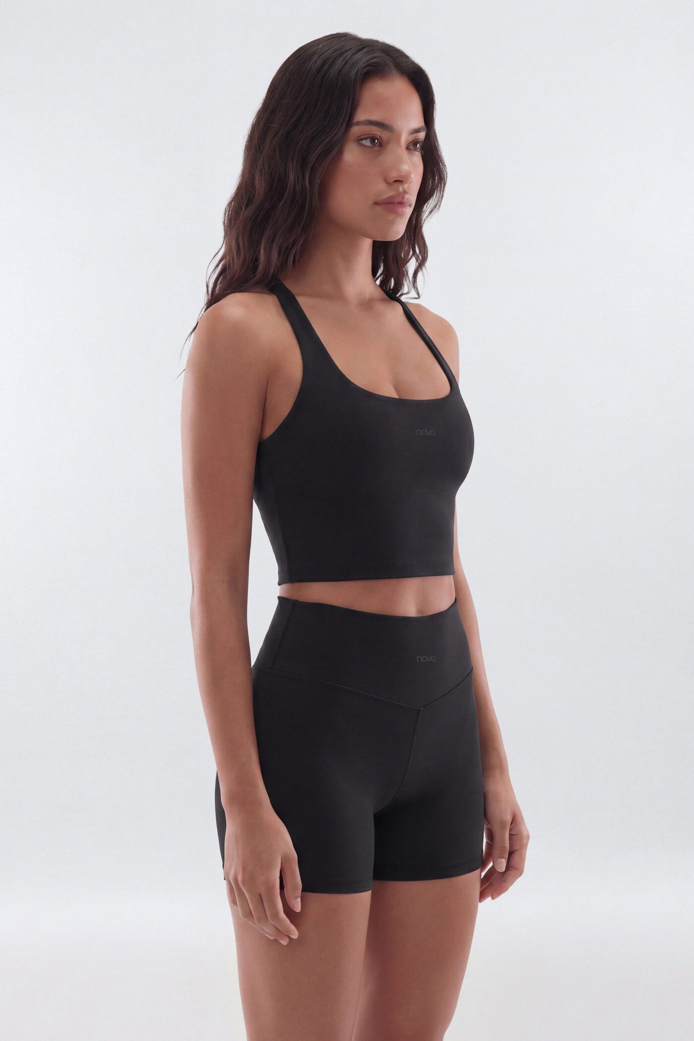 ButterSoft Racer Back Halter Sports Top - Black