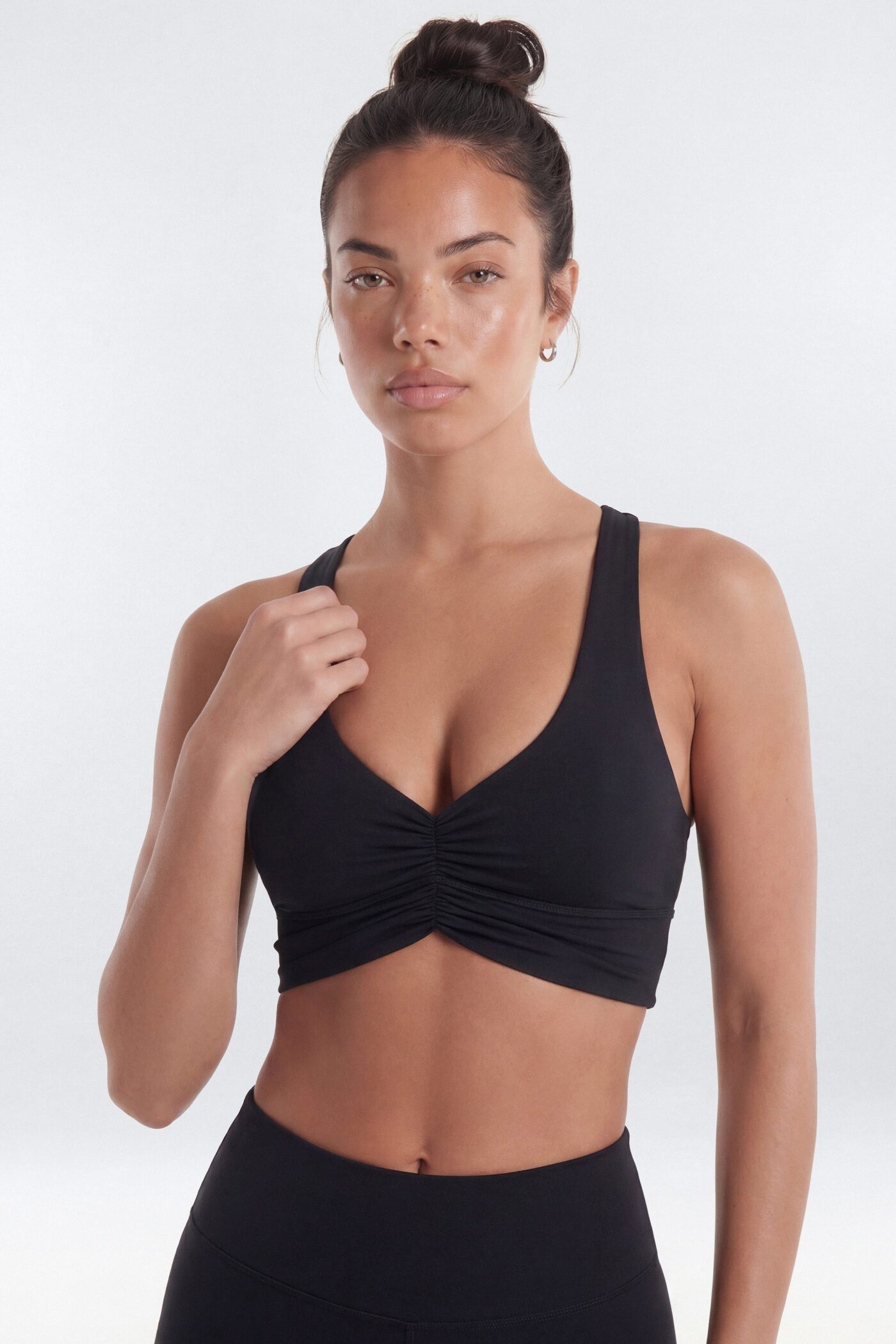 CloudForm™ Ruched Sports Bra - Black
