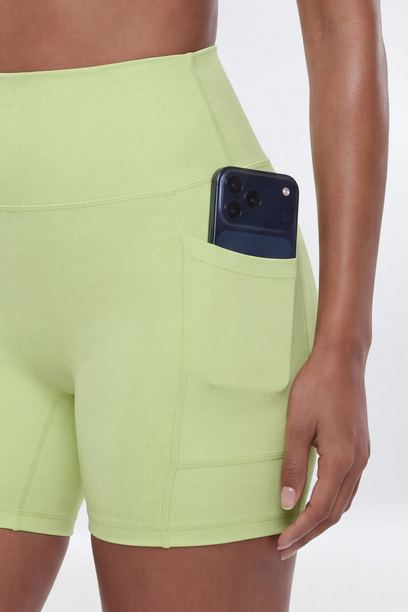 CloudForm™ High Waist 5″ Side Pocket Biker Short - Pistachio