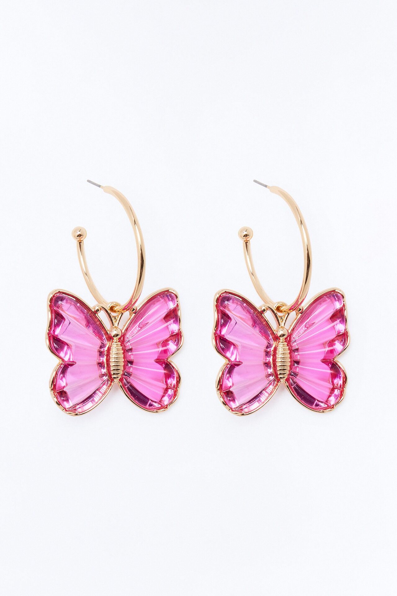 Bright Wings Butterfly Earrings - Pink