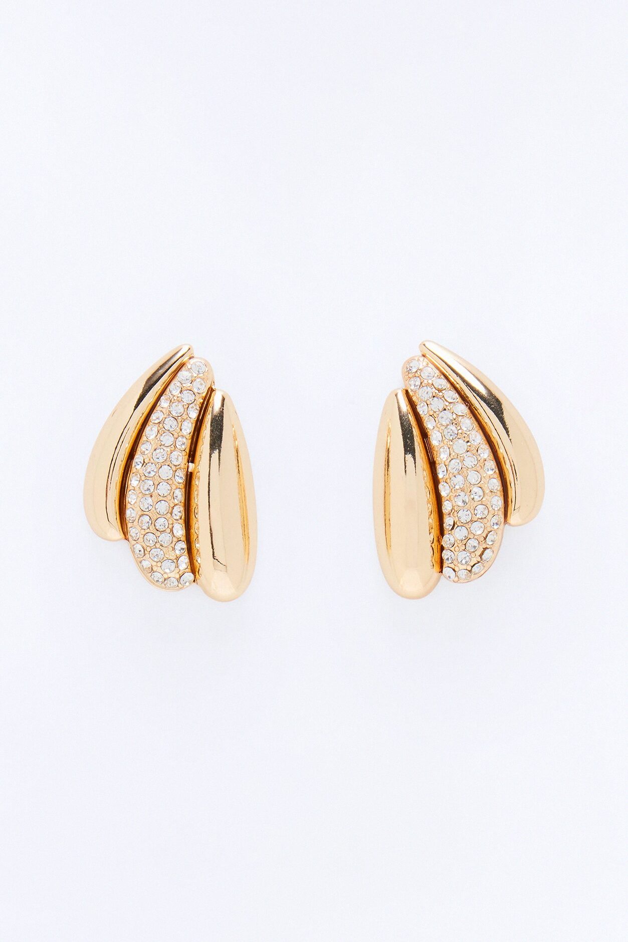 Dazzle Rhinestone Earrings - Gold