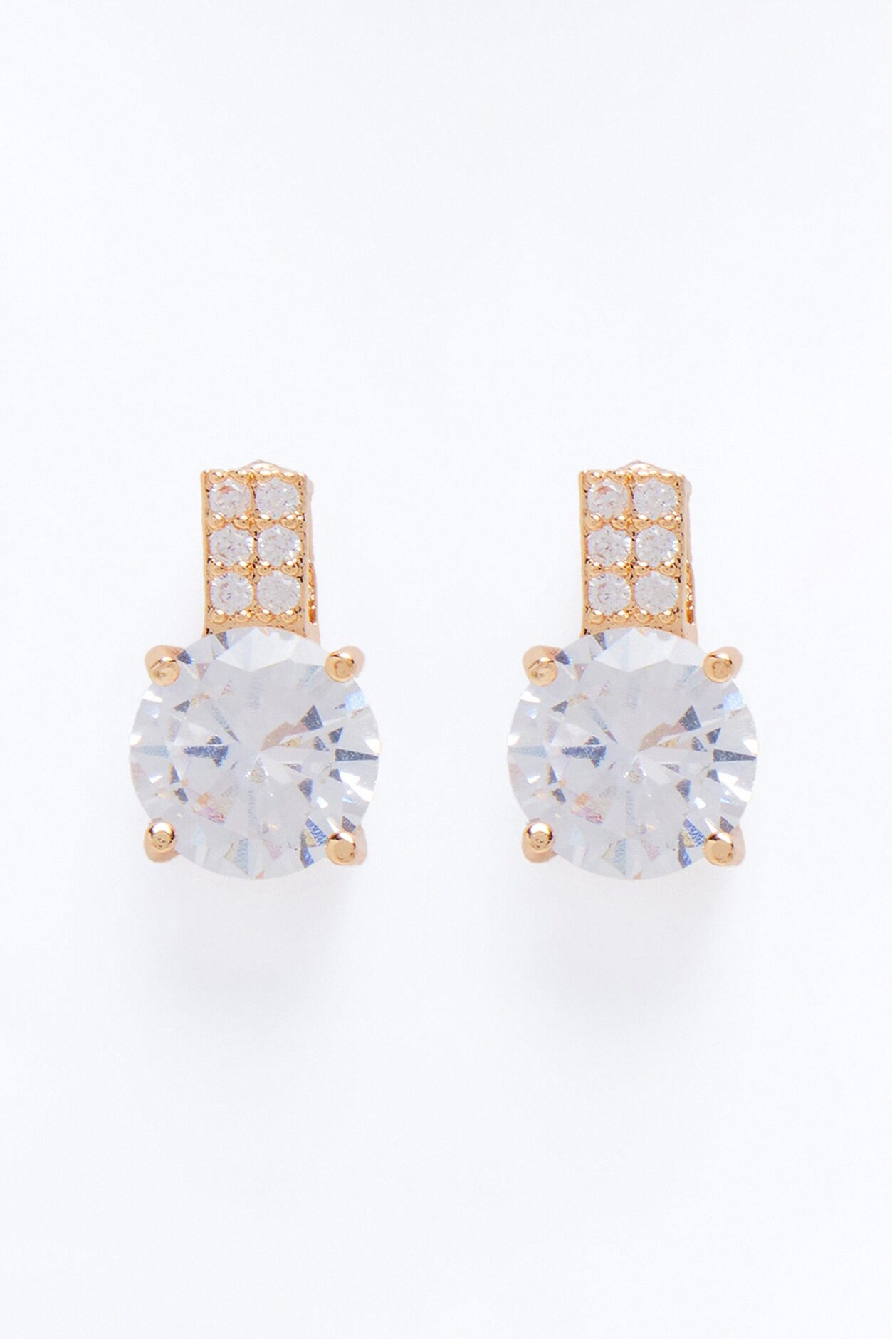 Cubic Zirconia Dazzle Them Stud Earrings - Gold