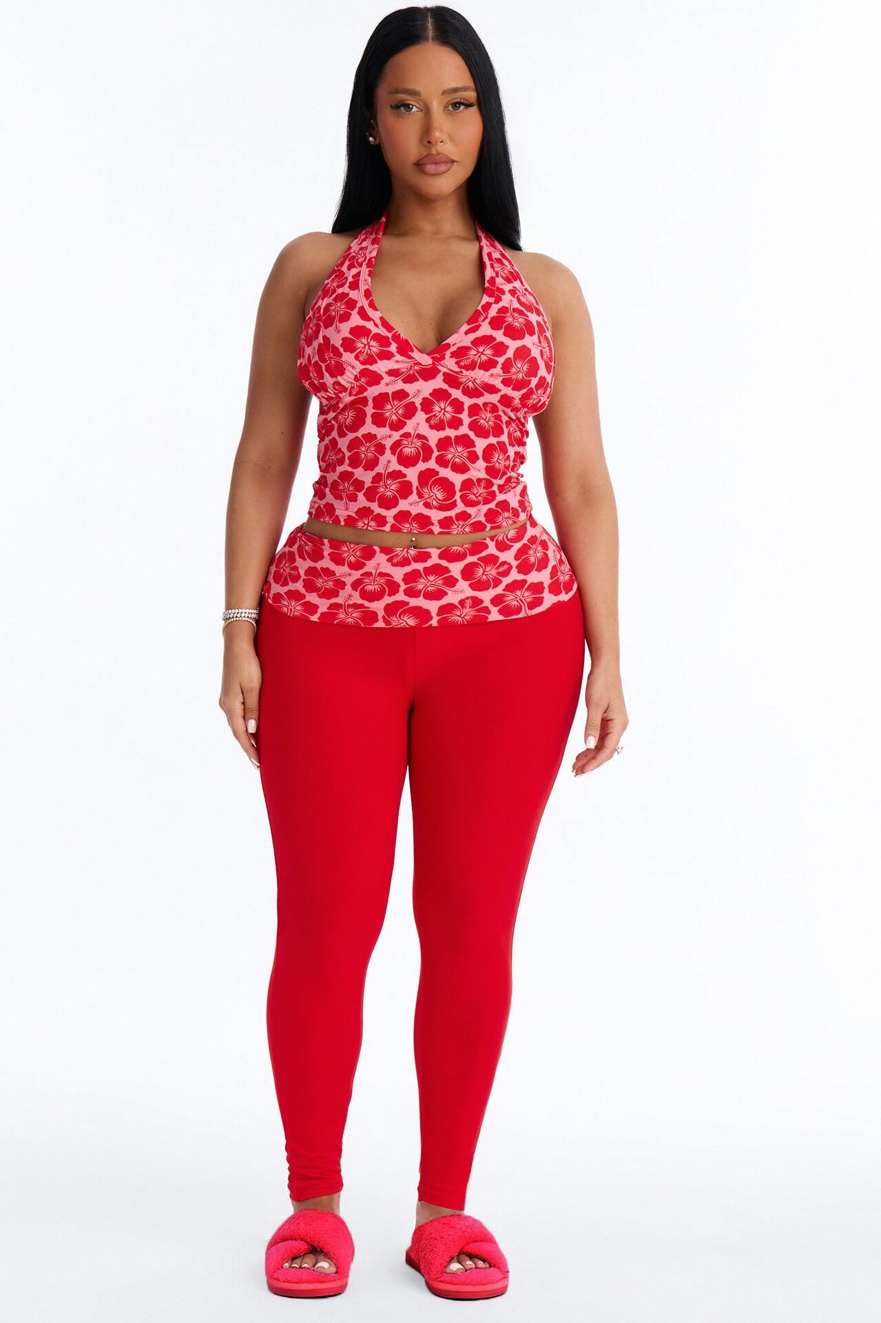 Tropical Beauty PJ Pant Set - Red