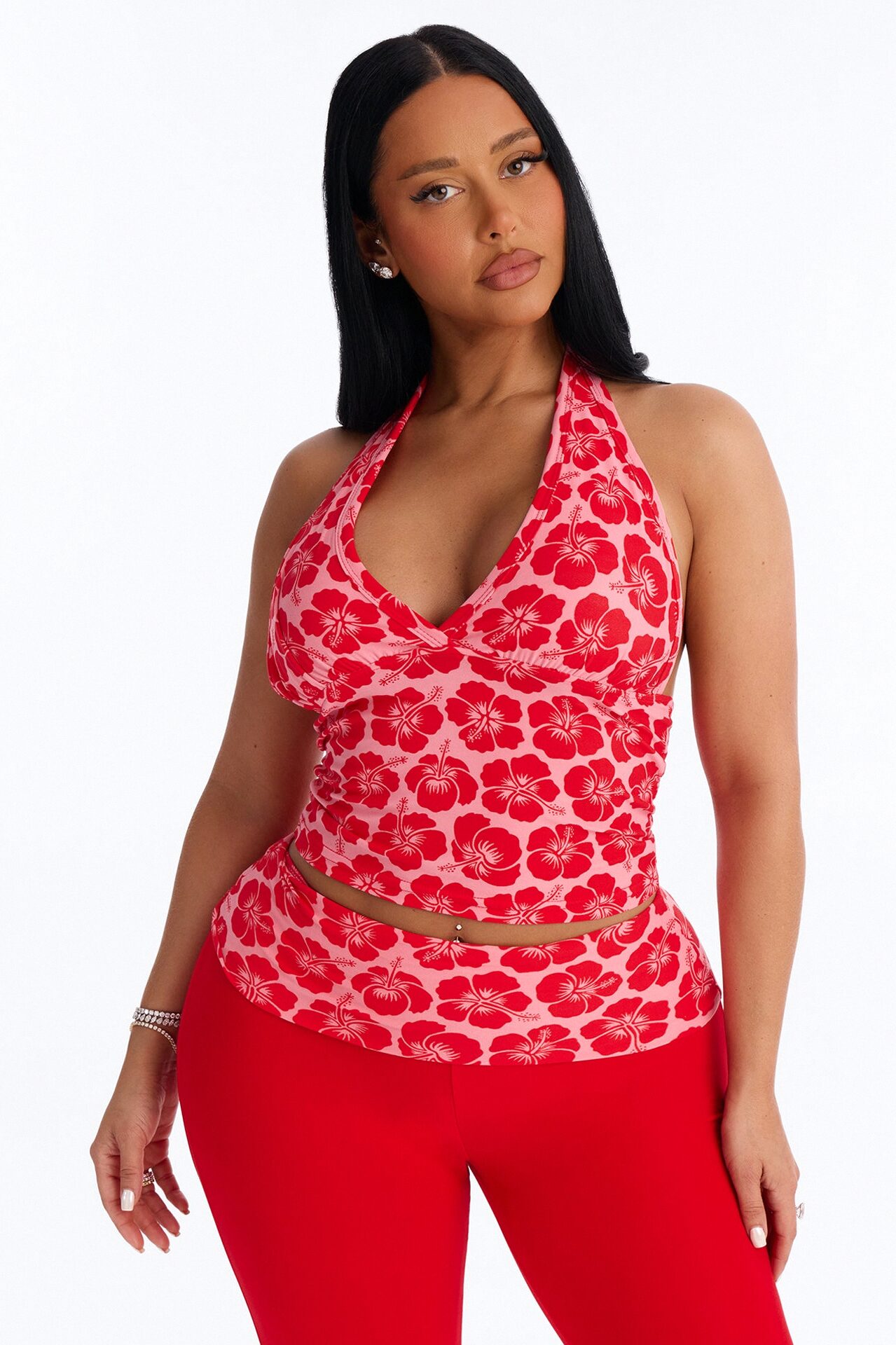 Tropical Beauty PJ Pant Set - Red