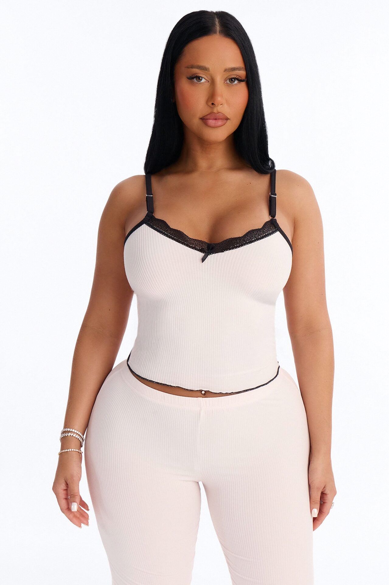 Always On My Mind Ribbed PJ Pant Set - Pink/combo