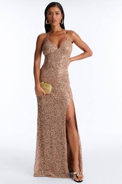 Esme Sequin Gown Maxi - Mocha