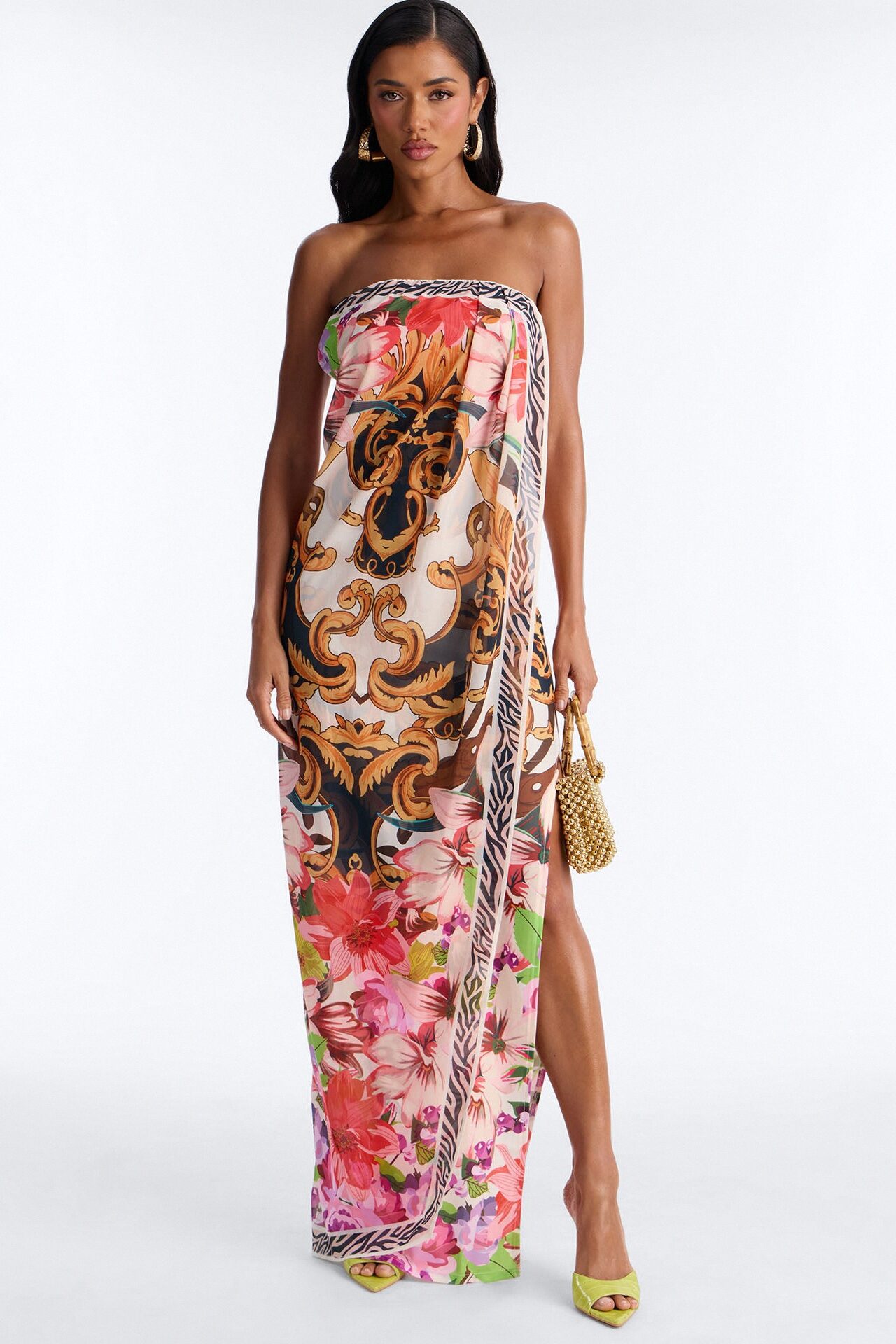 Athena Wrap Overlay Maxi Dress - Multi Color