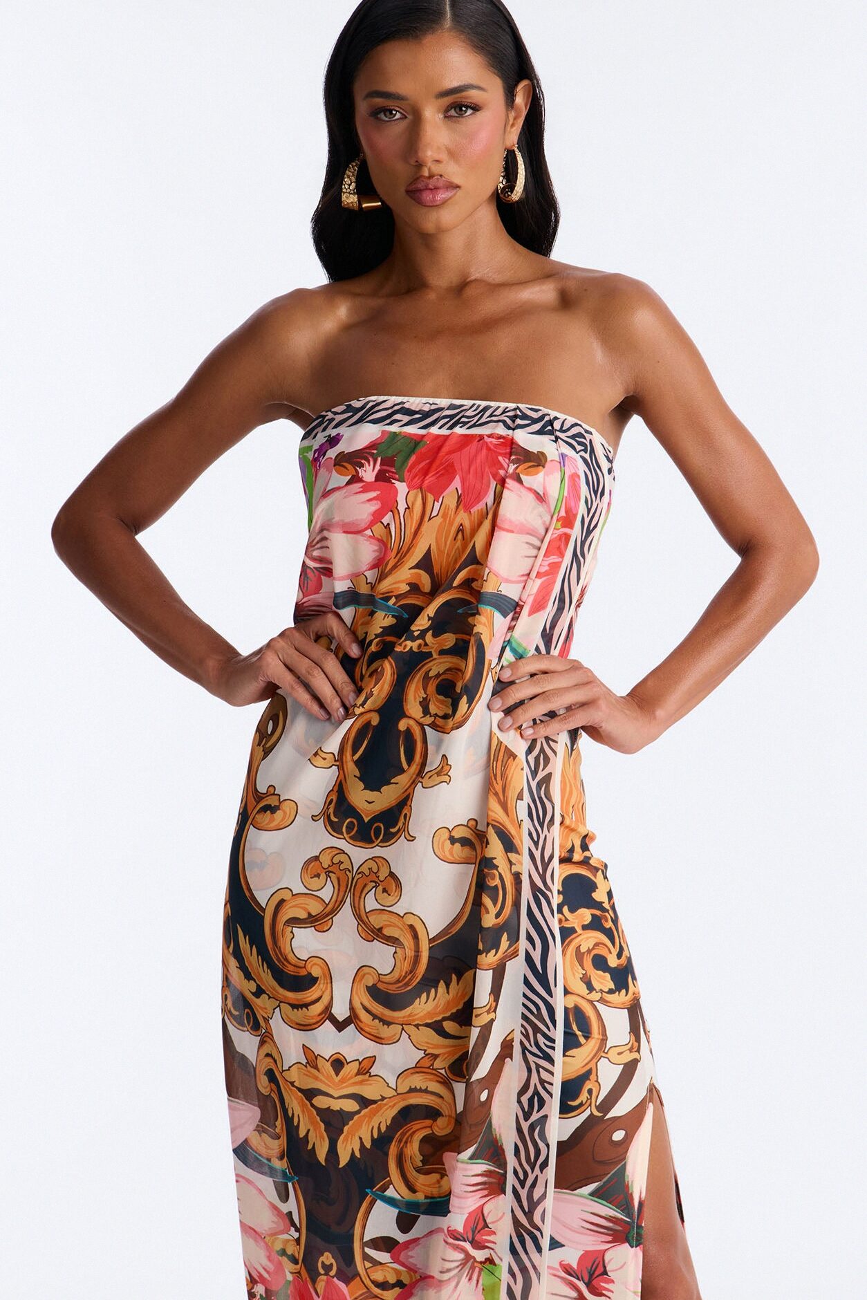Athena Wrap Overlay Maxi Dress - Multi Color