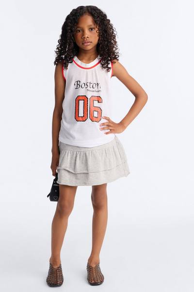 Mini Boston 06 Ruched Sleeveless Jersey - White