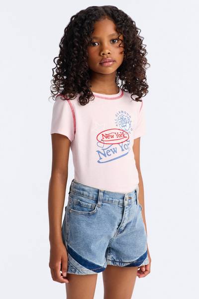 Mini New York All Glamour Short Sleeve Tee - Pink