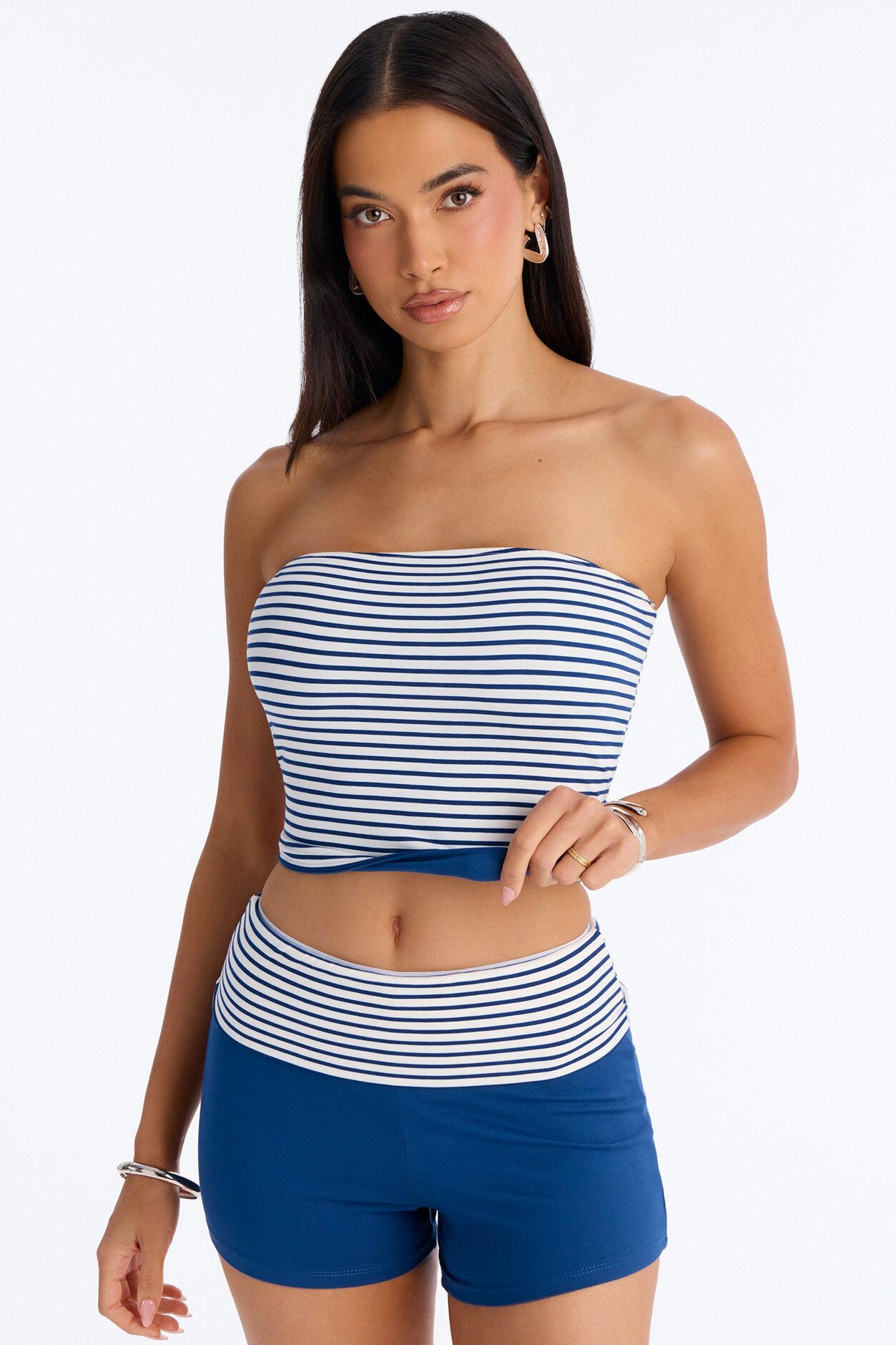 Captain Stripe Reversible Short Set - Navy