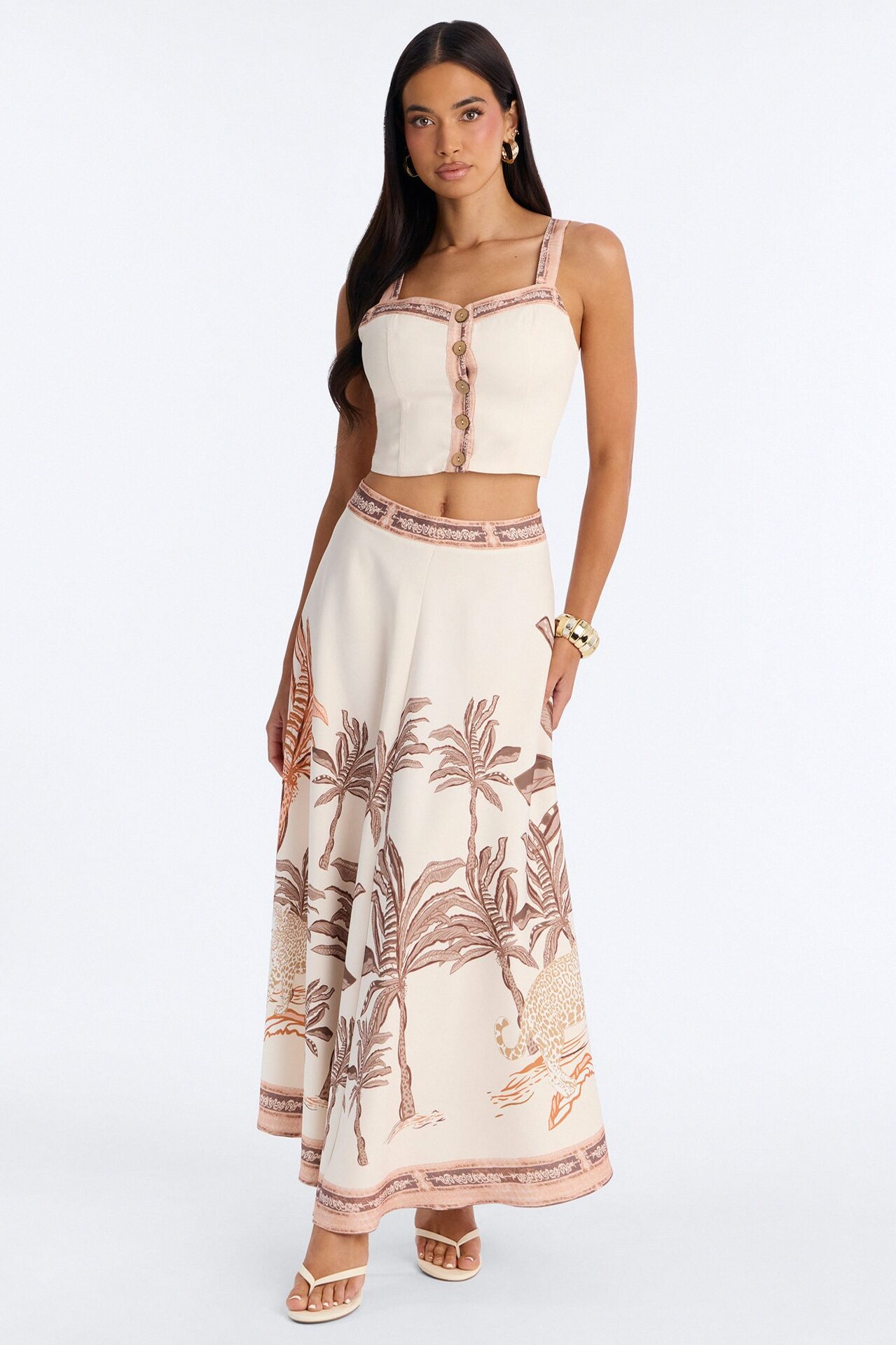 Savanna Muse Skirt Set - Cream/combo
