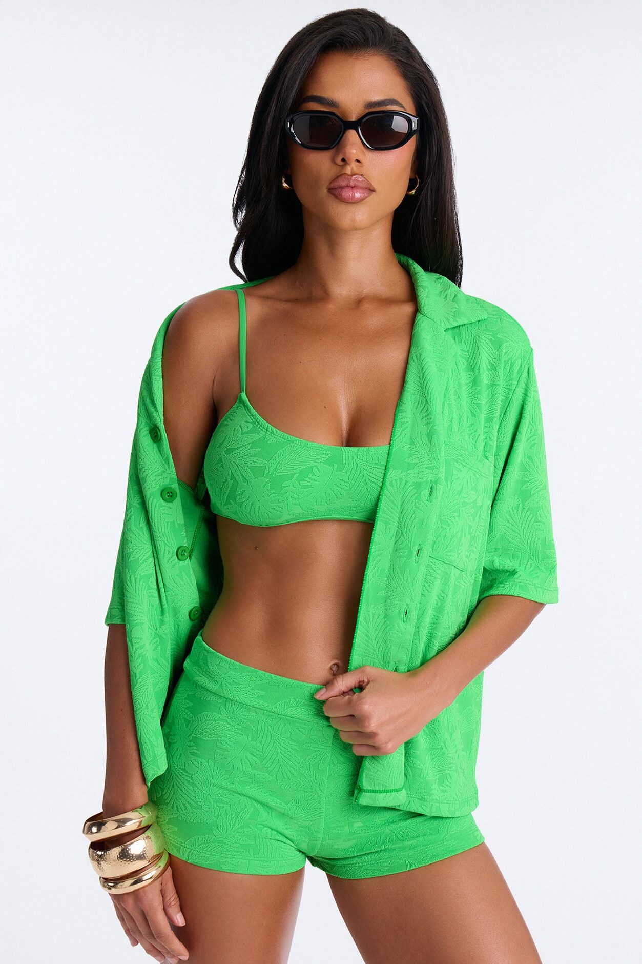 Tan Me Later 3 Piece Bikini Set - Green