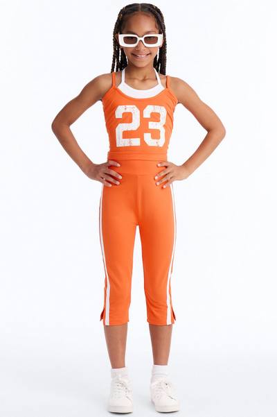 Mini Hot Player 23 Capri Legging Set - Orange