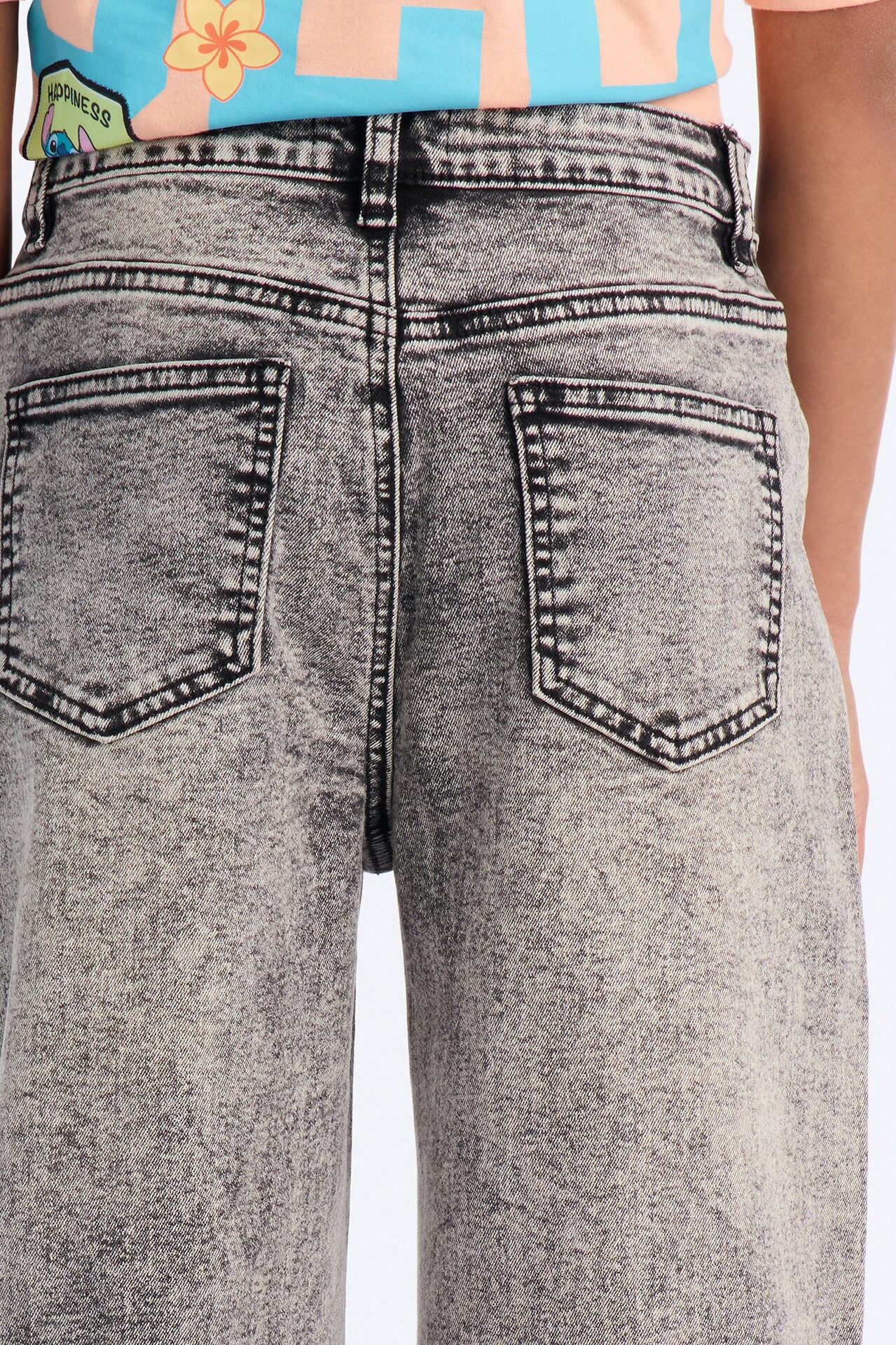 Mini Vita Low Waist Stretch Baggy Jeans - Grey