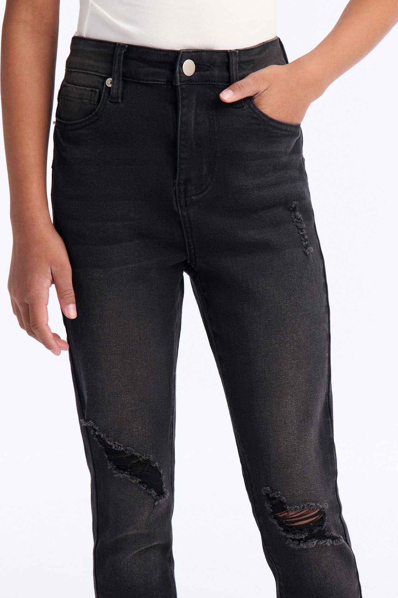Mini High Drive Ripped Skinny Jeans - Black Wash