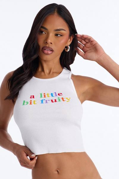 Little Bit Fruity Tank Top - White/combo