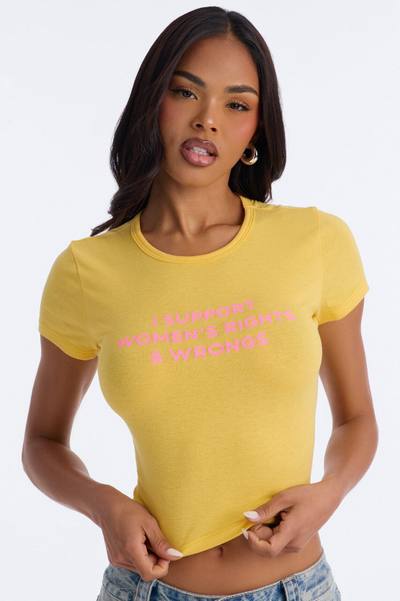 Supporting Those Rights Baby Tee - Yellow
