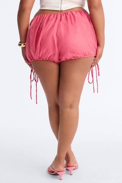 Mia Low Rise Tulle Bubble Hem Micro Short - Pink