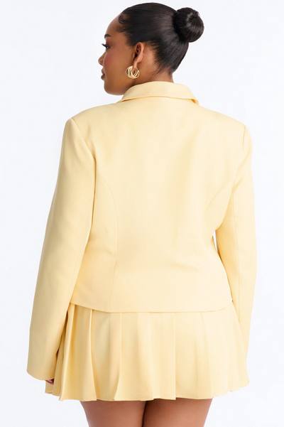 Check The Agenda Fitted Blazer - Yellow