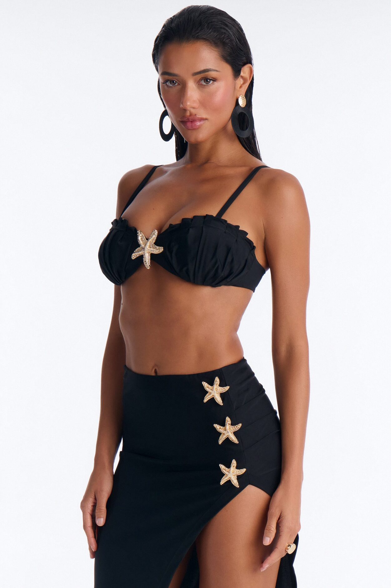 Cleo Seaside Maxi Skirt Set - Black