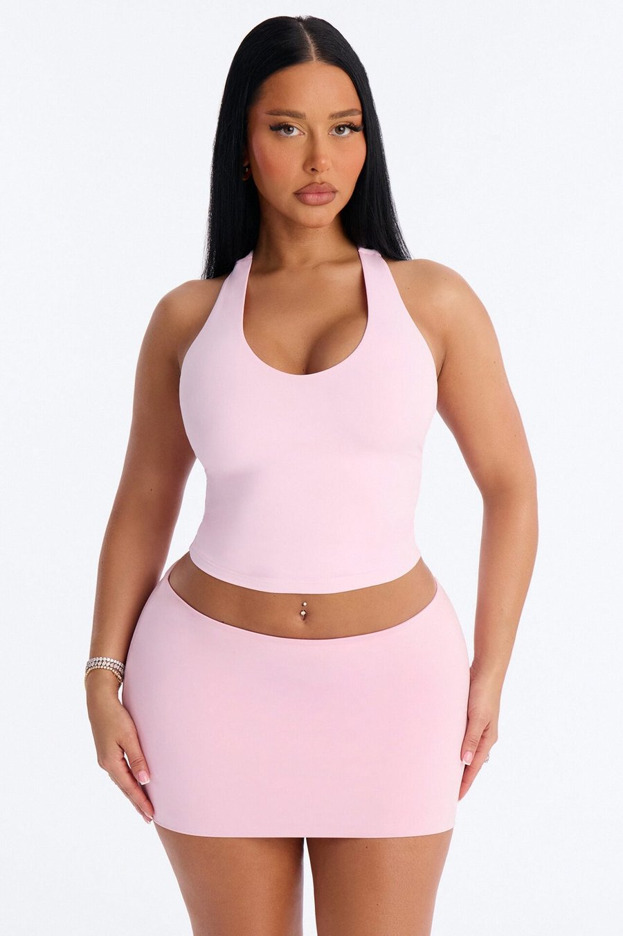 Second Skin Double Lined U Neck Racerback Top - Pink