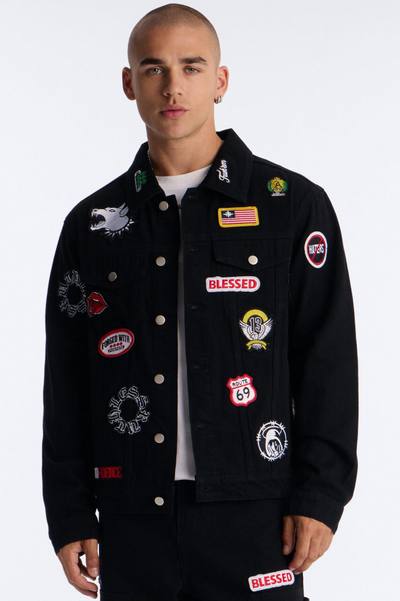 Outlaw Patchwork Denim Jacket - Black