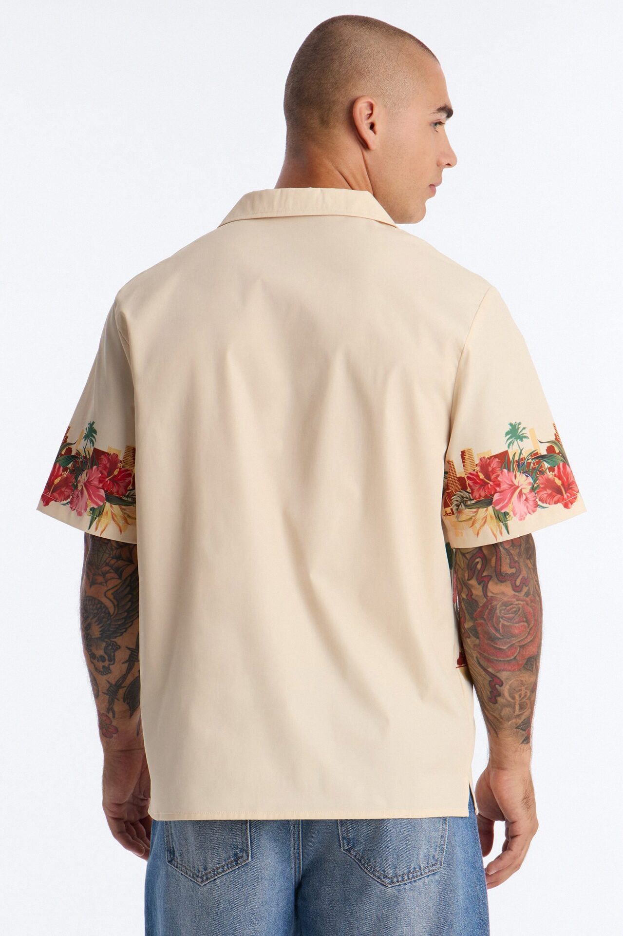 Relaxed Tropical Watchdog Button Up Shirt - Multi Color