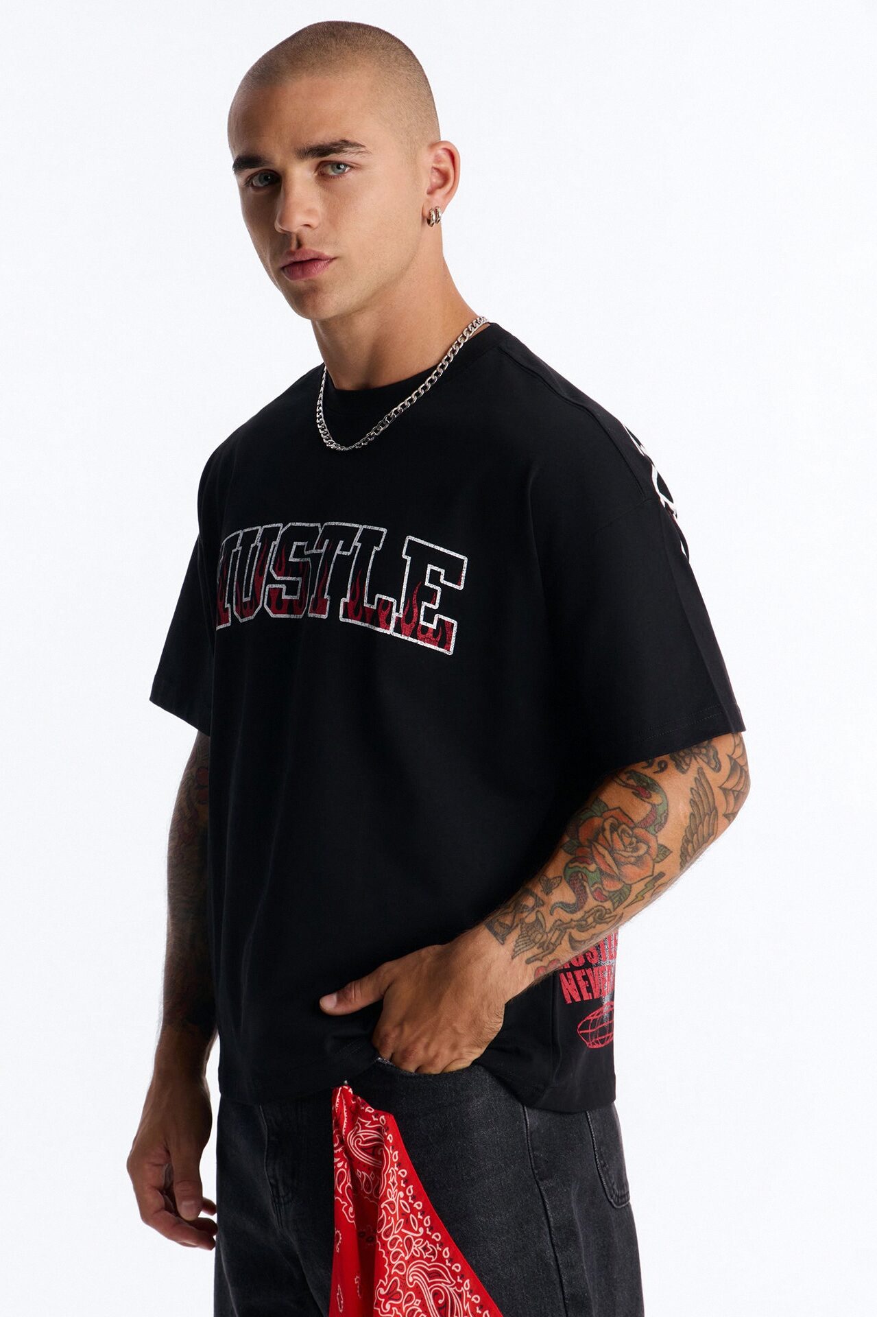 Hustle Heavy Weight Oversized Short Sleeve Tee - Black