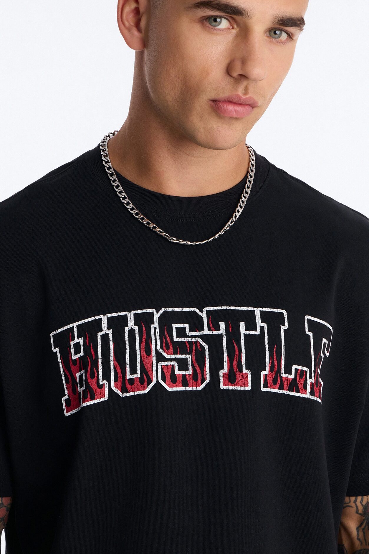 Hustle Heavy Weight Oversized Short Sleeve Tee - Black