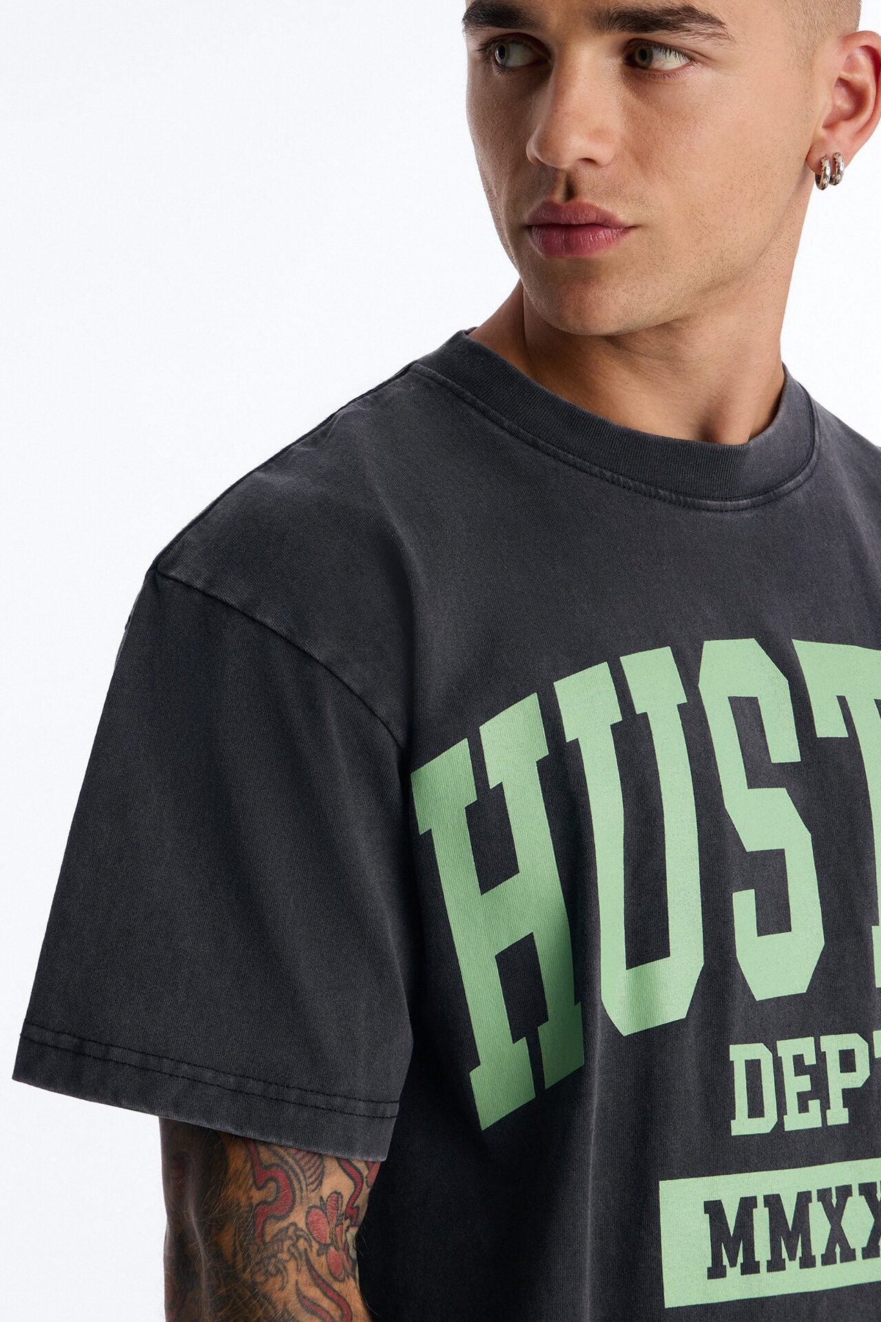 Hustle Dept Oversized Heavy Weight Short Sleeve Tee - Black